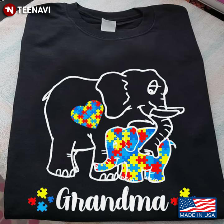 Grandma Elephant Autism Awareness New Version