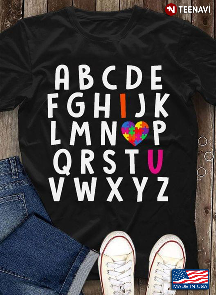 I Love You Alphabet Puzzle Heart Autism Awareness