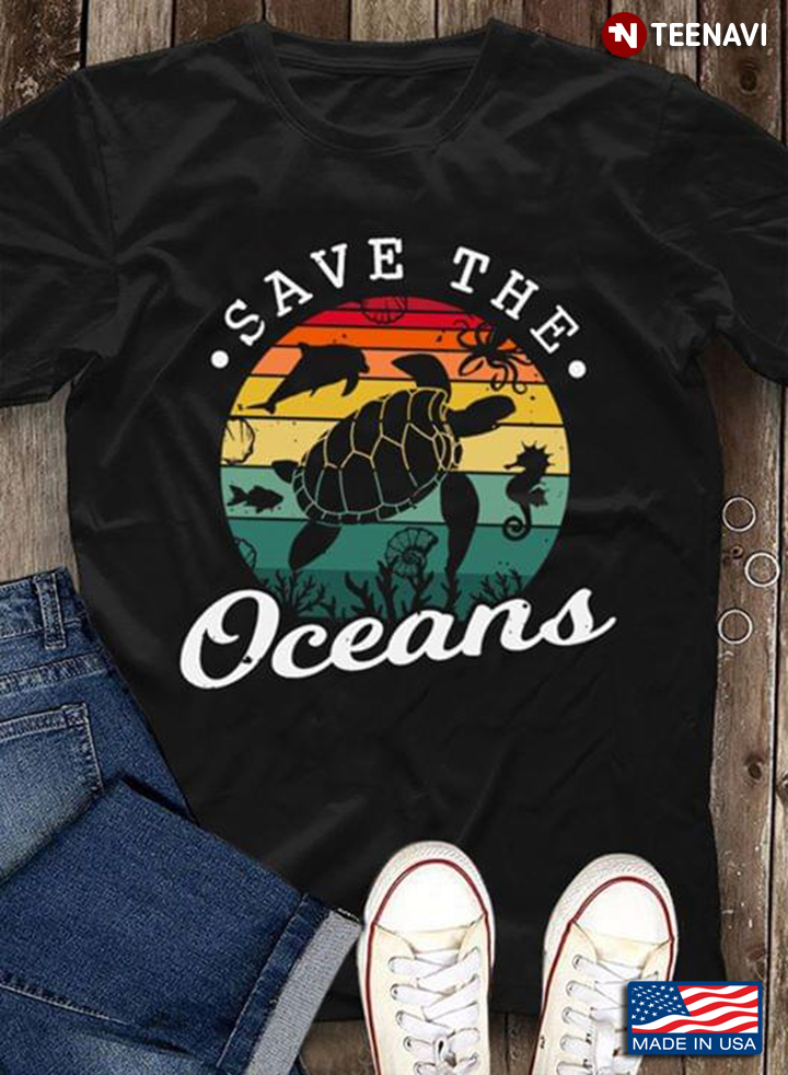 Save The Oceans Turtle Vintage