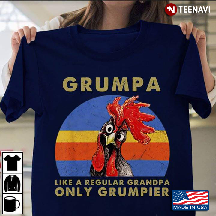 Grumpa Like A Regular Grandpa Only Grumpier Rooster Vintage