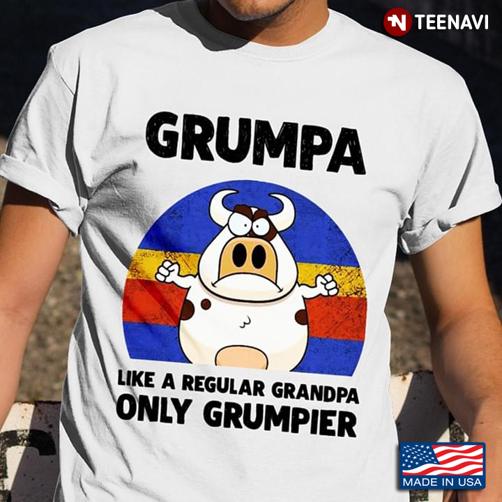 Grumpa Like A Regular Grandpa Only Grumpier Cow Vintage