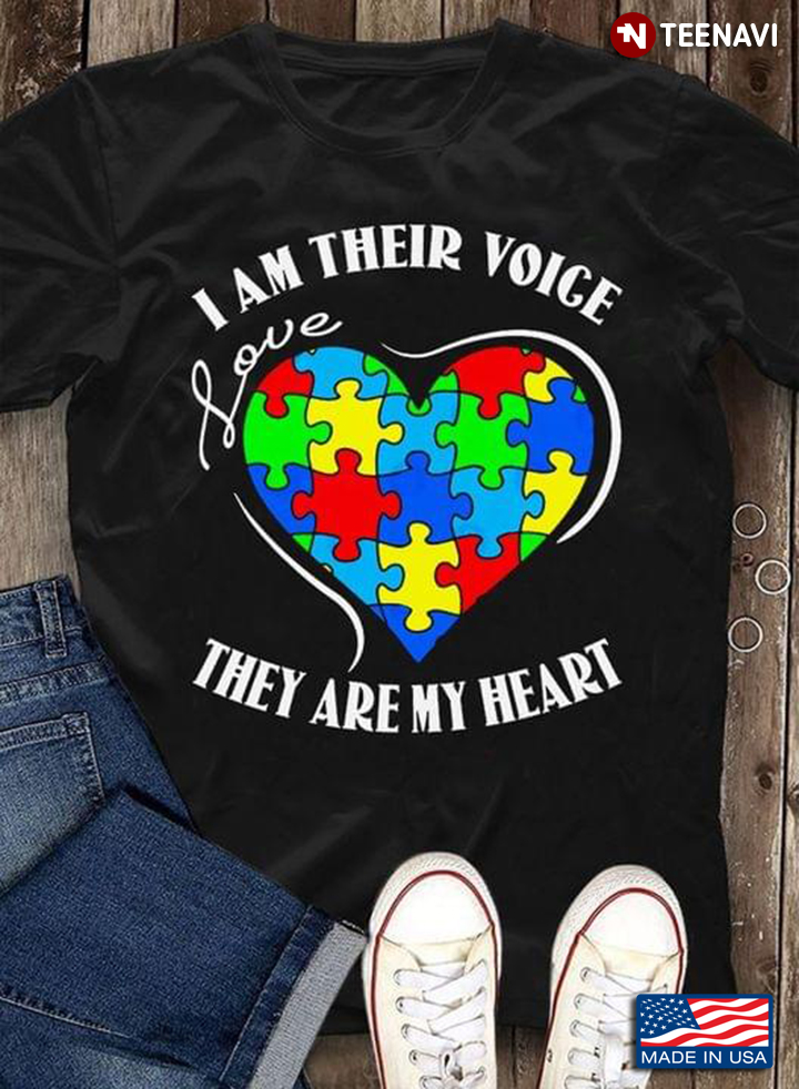 I Am Their Voice They Are My Heart Love Autism Awareness