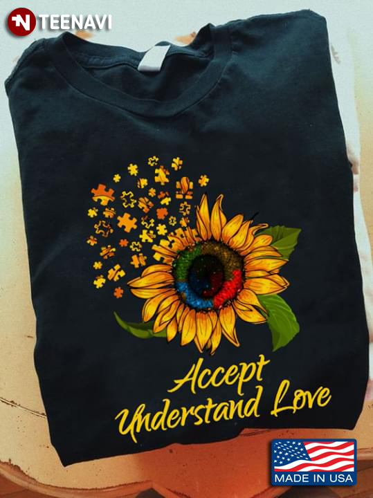 Accept Understand Love Sunflower Autism Awareness