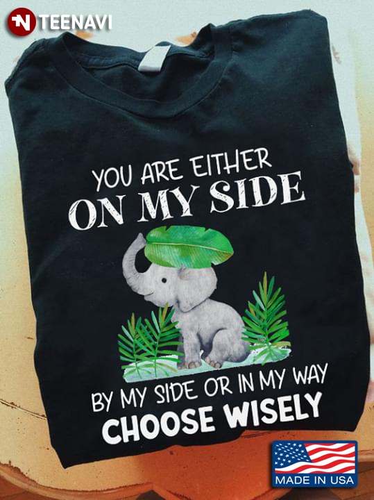 You Are Either On My Side By My Side Or In My Way Choose Wisely Elephant