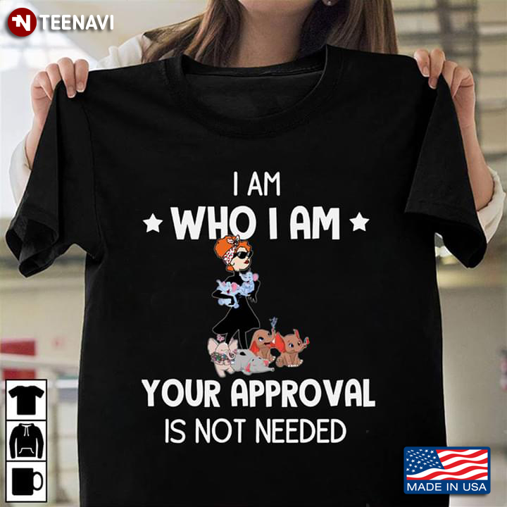 I Am Who I Am Your Approval Is Not Needed Girl With Headband Glasses And Elephants