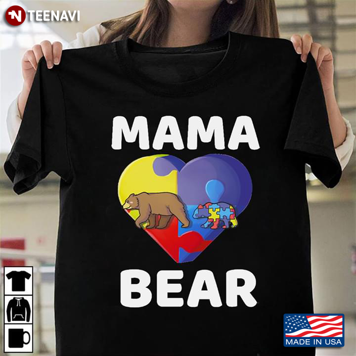 Mama Bear Heart Autism Awareness