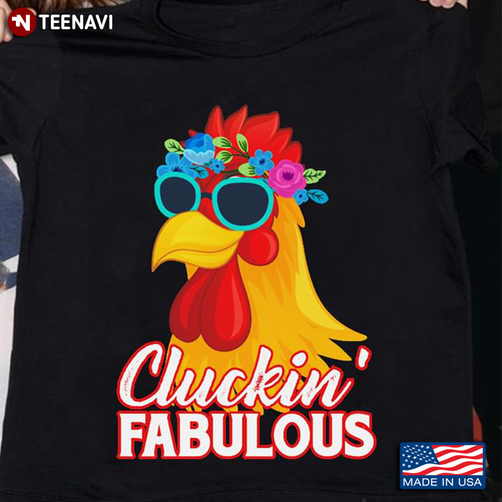 Cluckin' Fabulous Rooster With Glasses And Flowers