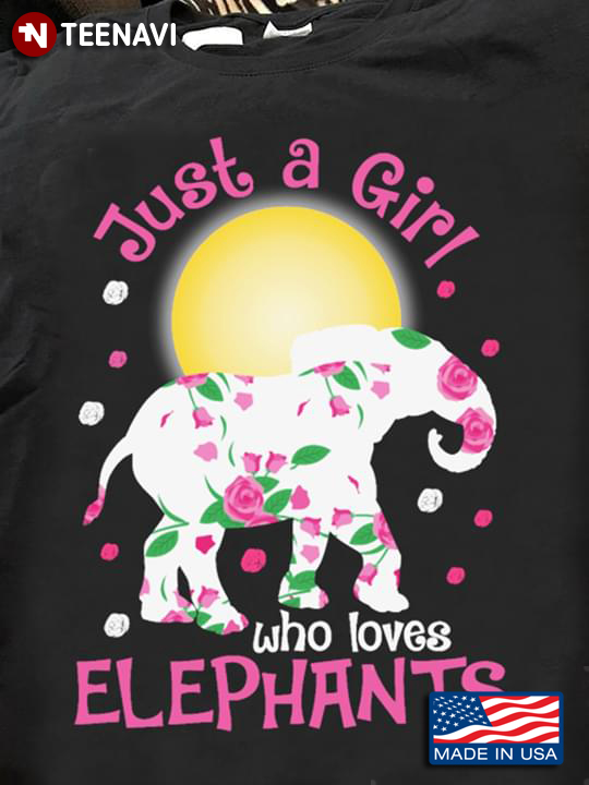 Just A Girl Who Loves Elephants Elephant With Flowers In Front Of The Moon