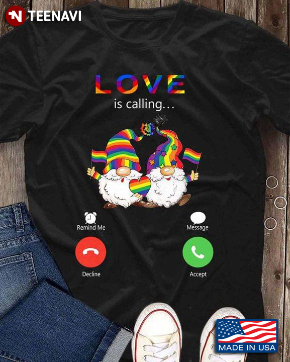 Love Is Calling Two Gnomes With LGBT Flags LGBT