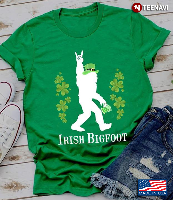Irish Bigfoot Beer And Clovers St Patricks Day