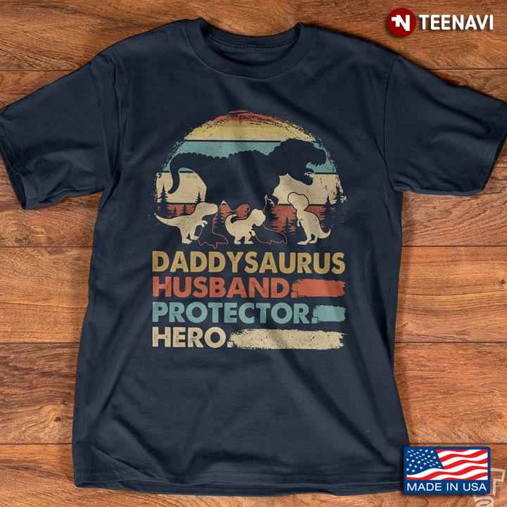 Daddysaurus Husband Protector Hero Dinosaur Vintage