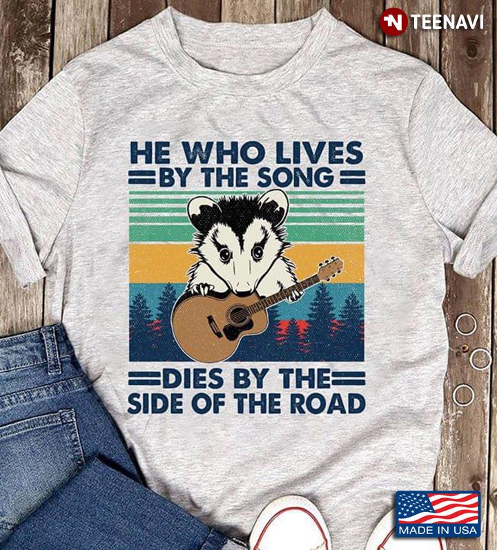 He Who Lives By The Song Dies By The Side Of The Road Mouse With Guitar Vintage