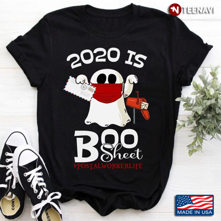 2020 Is Boosheet Postal Worker Life Boo With Facemask And Envelope