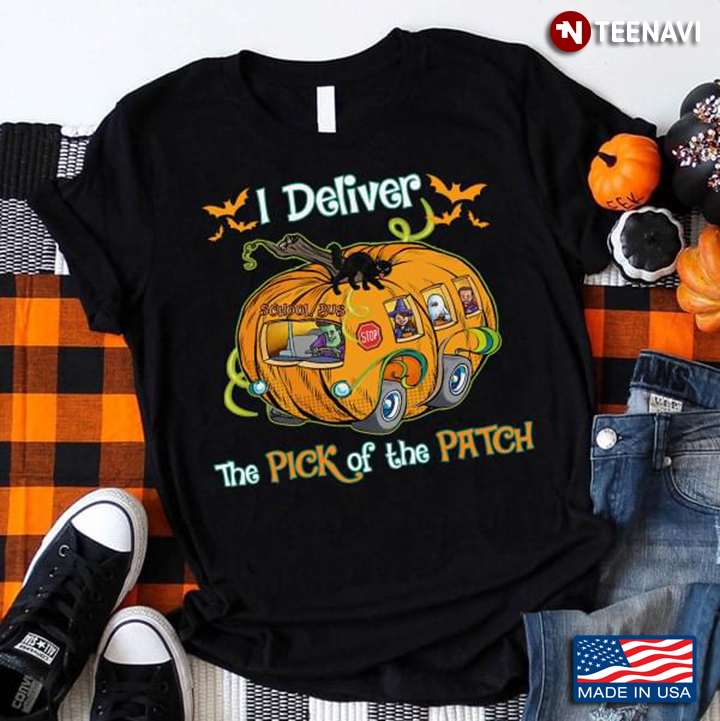 I Deliver The Pick Of The Patch Pumpkin School Bus Halloween