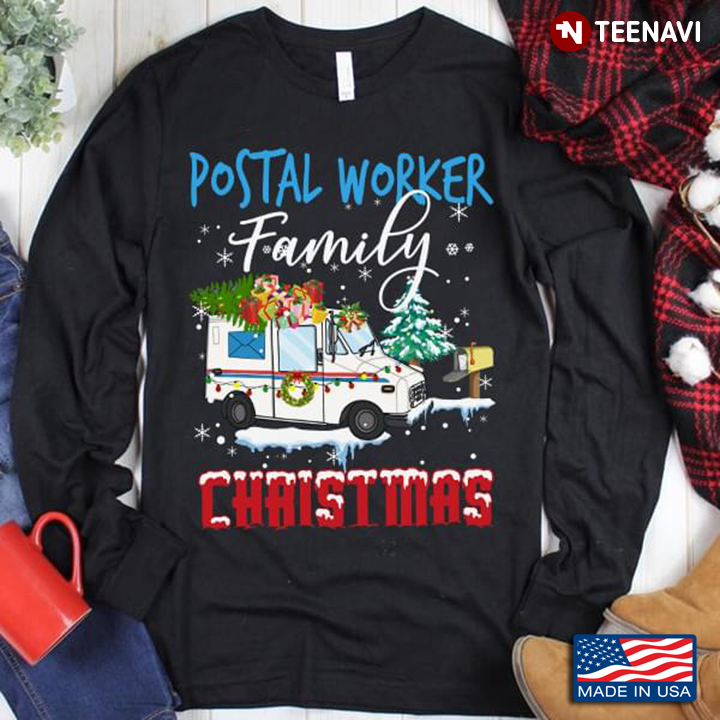 Postal Worker Family Christmas Postal Car