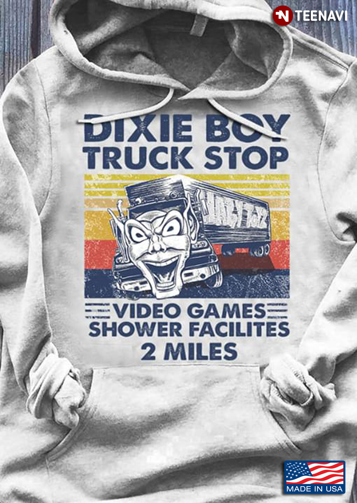 Trucker Dixie Boy Truck Stop Video Games Shower Facilities 2 Miles Vintage