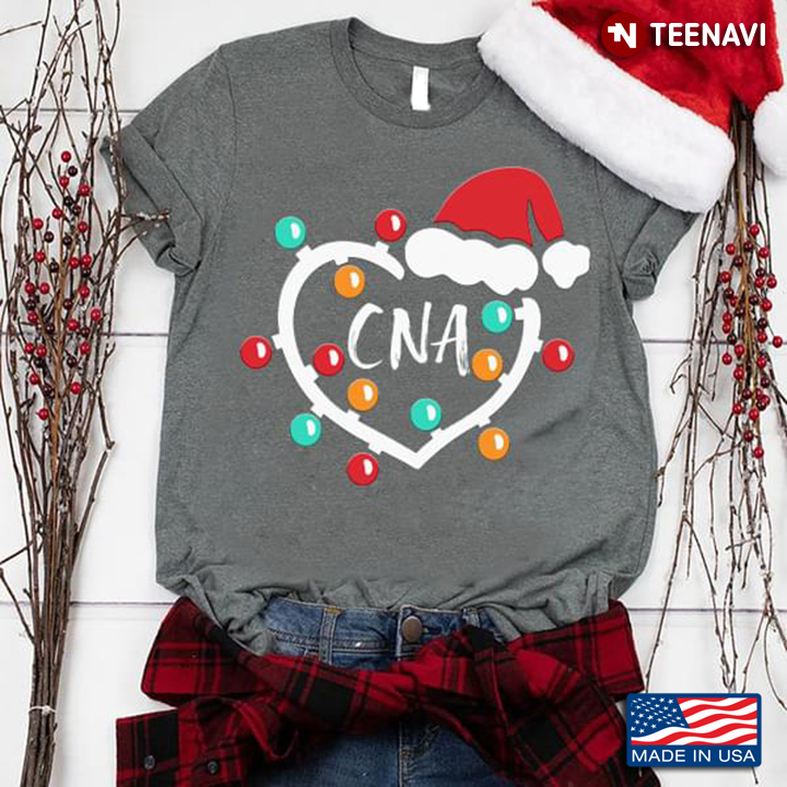 CNA Heart With Christmas Hat And Fairy Lights