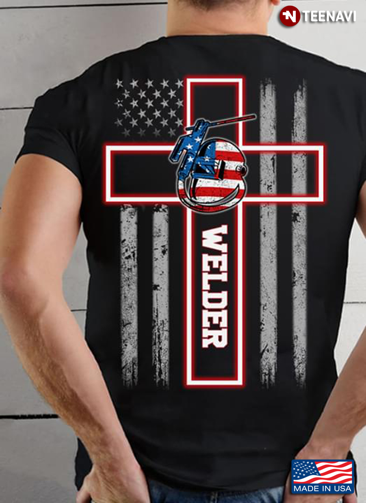 Welder Jesus American Flag