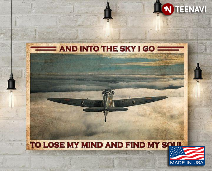 Vintage Airplane Pilot And Into The Sky I Go To Lose My Mind And Find My Soul