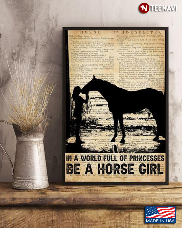 Vintage Dictionary Theme In A World Full Of Princesses Be A Horse Girl