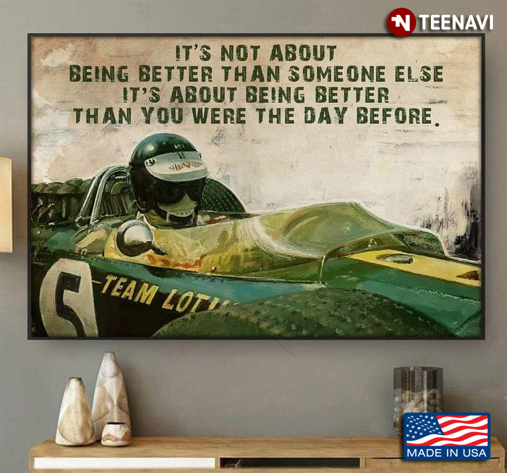 Vintage James Clark Jr. OBE Formula One Racer It's Not About Being Better Than Someone Else