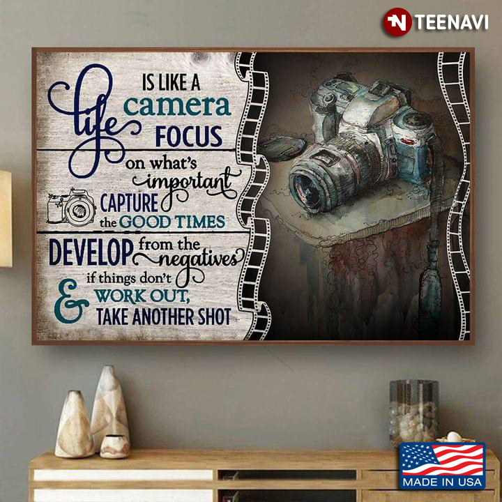 Vintage Camera Painting Life Is Like A Camera Focus On What’s Important Capture The Good Times