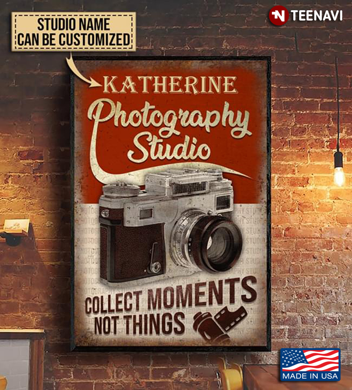 Vintage Customized Name Camera Photography Studio Collect Moments Not Things