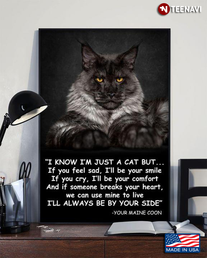 Vintage Maine Coon Cat "I Know I’m Just A Cat But … If You Feel Sad, I’ll Be Your Smile"