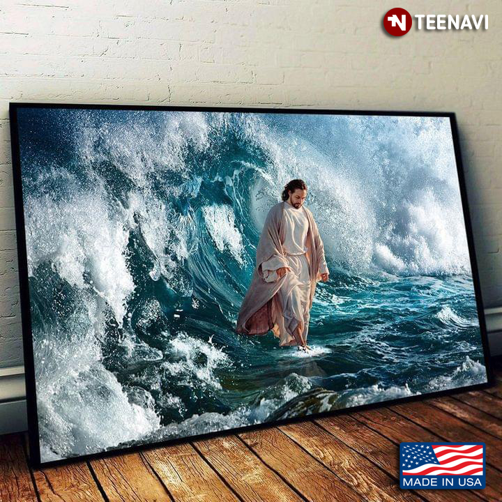 Jesus Christ Walking On The Ocean Waves