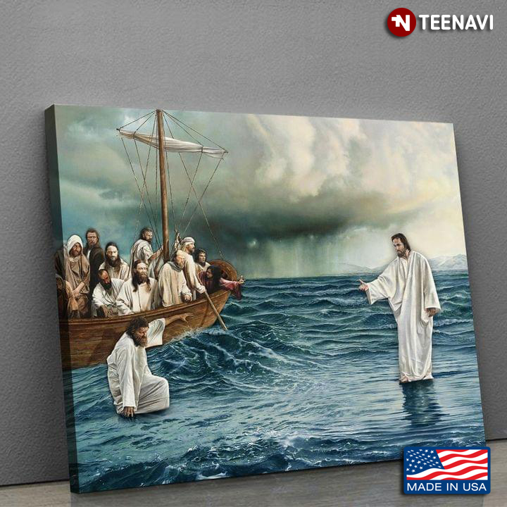 Jesus Christ Walking On The Sea And Saving Peter