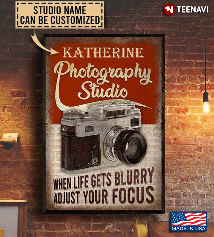 Vintage Customized Name Photography Studio When Life Gets Blurry Adjust Your Focus