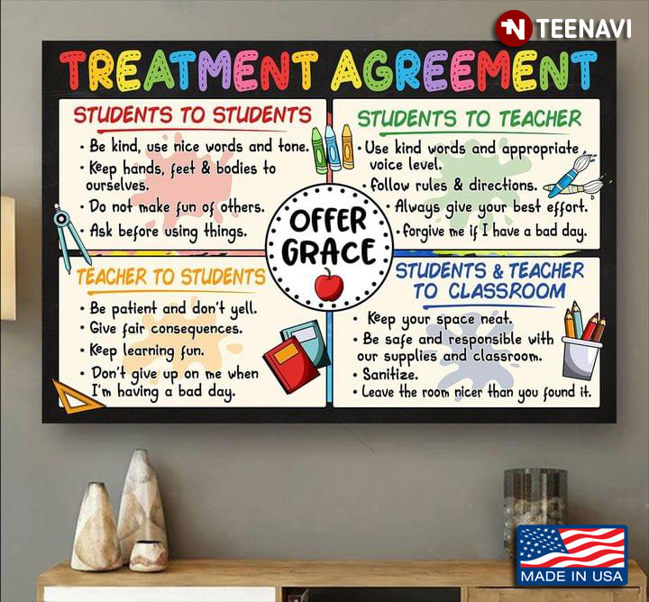 Colourful Teacher And Student Treatment Agreement