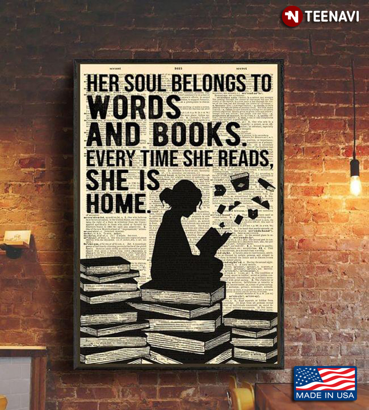 Dictionary Theme Girl Reading Book Silhouette Her Soul Belongs To Words And Books