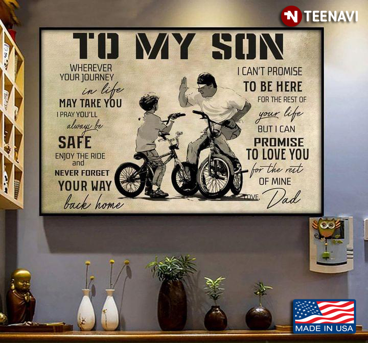 Vintage Dad & Son On Bicycles To My Son Wherever Your Journey In Life May Take You