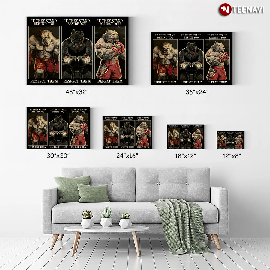 Pitbull Dogs With Boxing Gloves If They Stand Behind You Protect Them If They Stand Beside You Respect Them