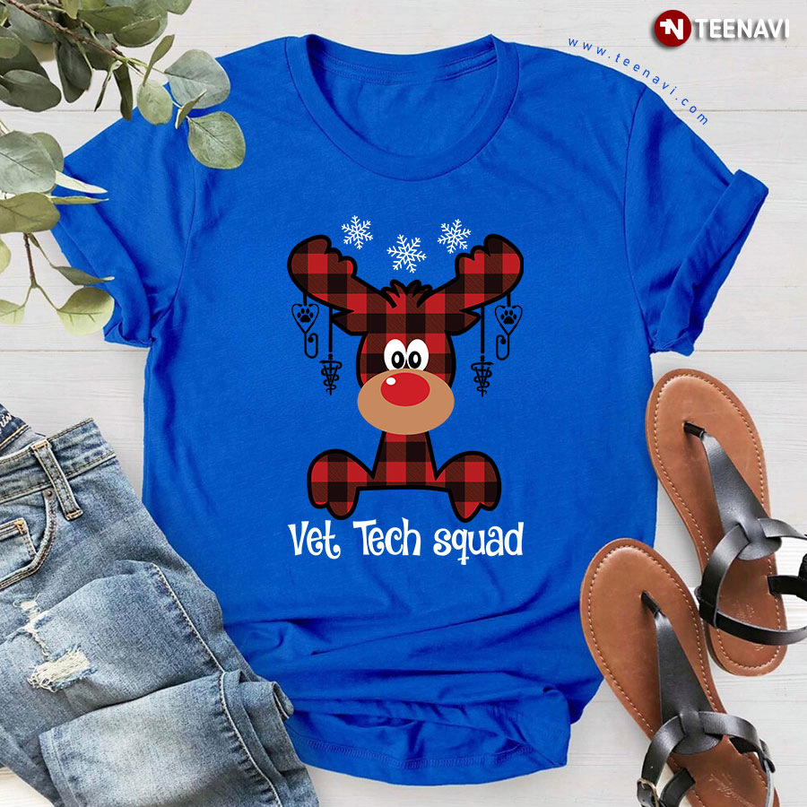Vet Tech Squad Reindeer Christmas T-Shirt