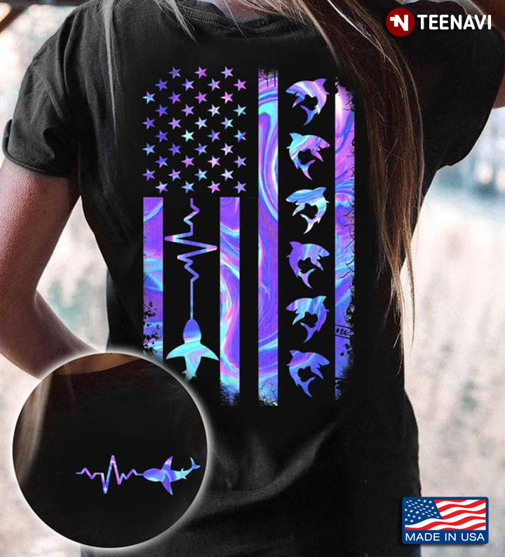 American Flag Heartbeat Shark