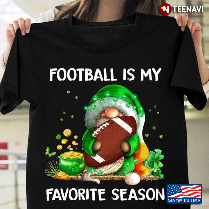Football Is My Favorite Season Patricks Day Gnome Shamrock