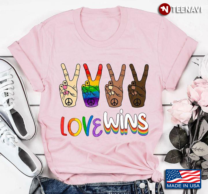 Love Wins Hippie Hand LGBT