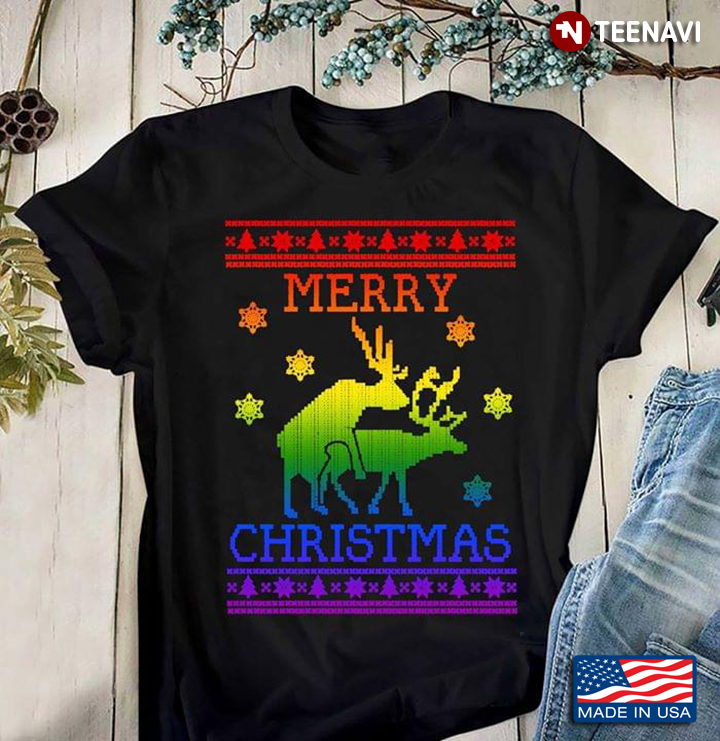 Reindeer Merry Christmas LGBT