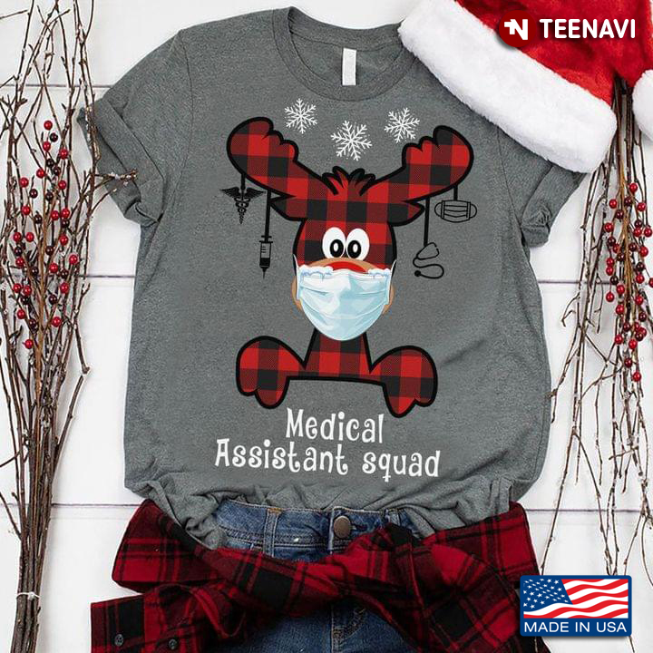Medical Assistant Squad Reindeer With Facemask Christmas