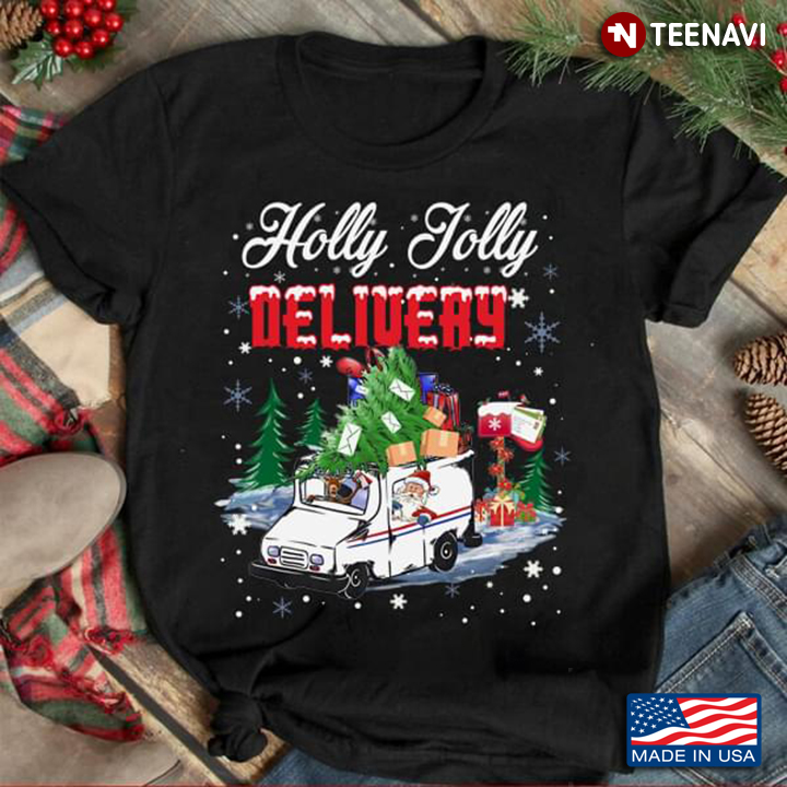 Postal Worker Holly Jolly Delivery Christmas