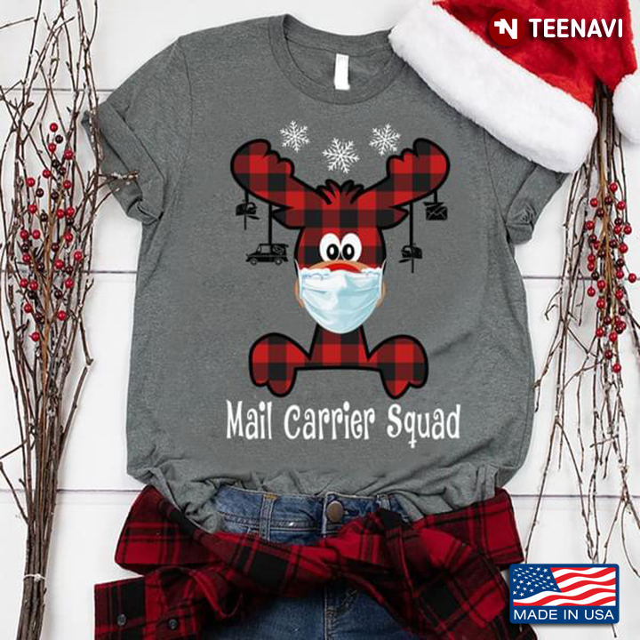 Mail Carrier Squad Reindeer With Mask Christmas Covid