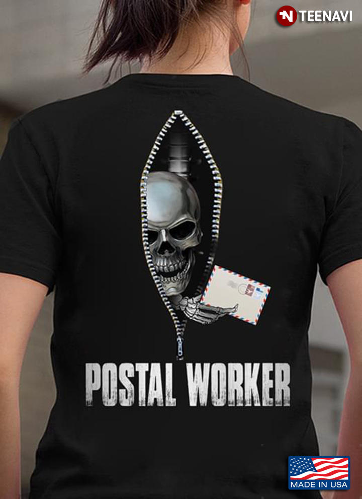 Postal Worker Skull With Envelope