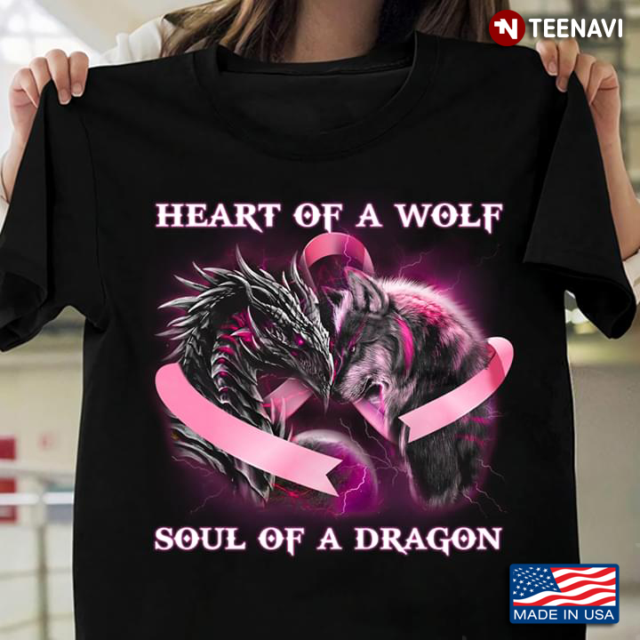 Heart Of A Wolf Soul Of A Dragon Breast Cancer Awareness