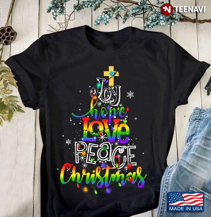 LGBT Christmas Tree Joy Hope Love Peace Christmas