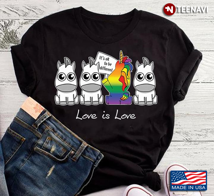 LGBT Love Is Love It's Ok To Be Different Unicorn