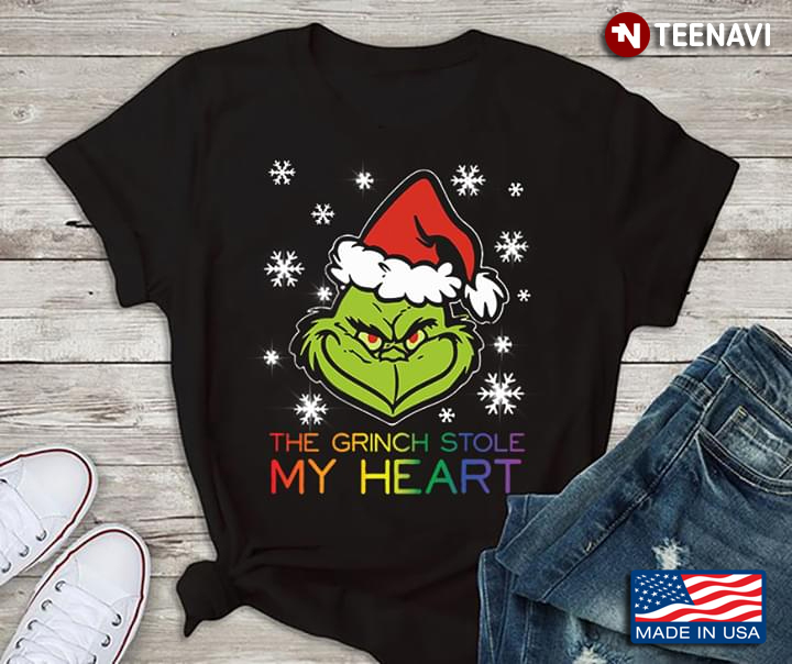LGBT The Grinch Stole My Heart Christmas Grinch With Christmas Hat