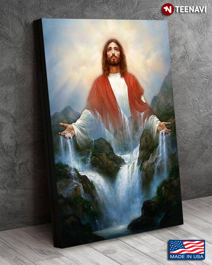 Jesus Christ And Waterfall