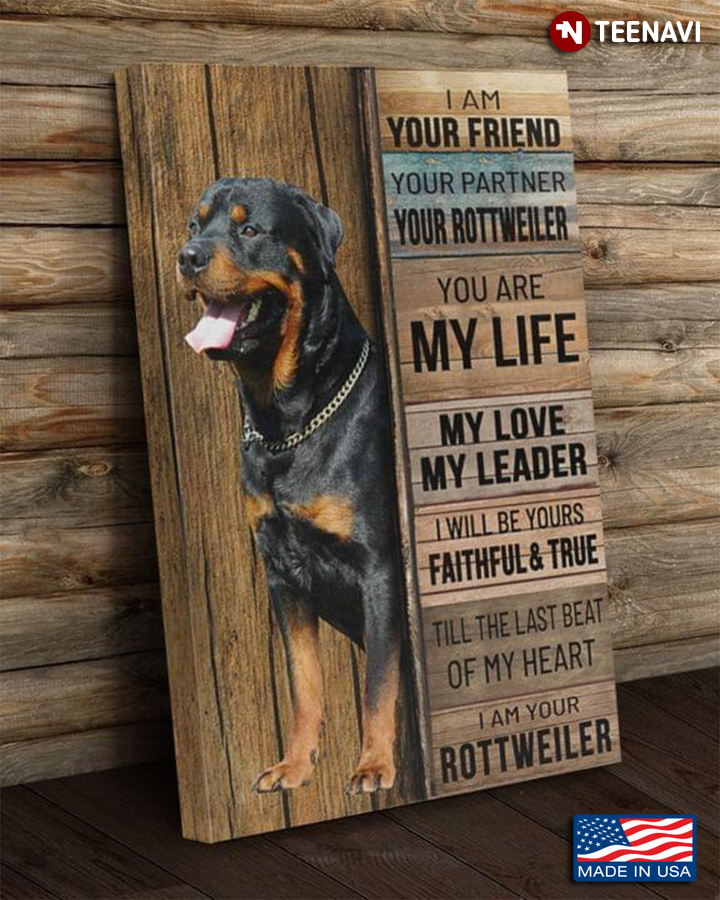 Vintage Rottweiler I Am Your Friend Your Partner Your Rottweiler You Are My Life My Love My Leader